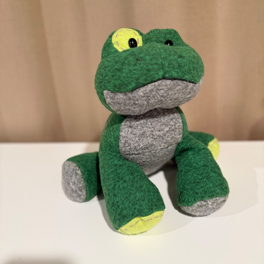 Aurora World Green Felt Frog Plush Patchwork Stuffed Animal Toy 2017